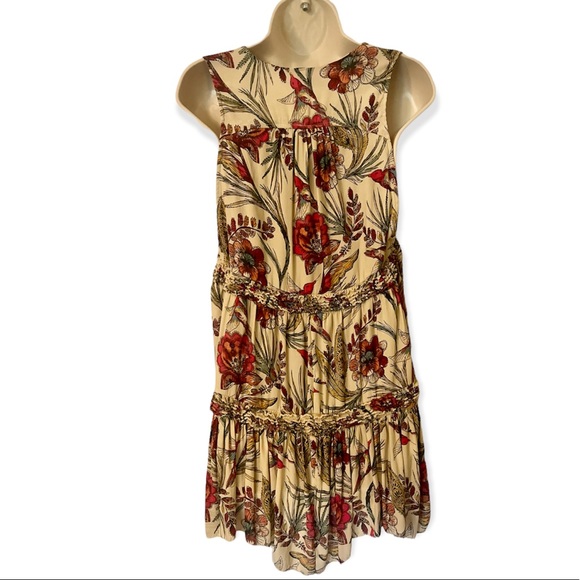 Free People Purple Haze Floral and Bird Print Tunic/ Mini Dress sz XS - Picture 4 of 8